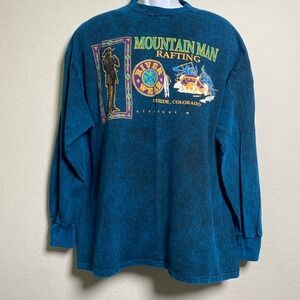 Vintage Oneita Power-T Single Stitch Mountain Man Rafting XXL USA Grunge Outdoor